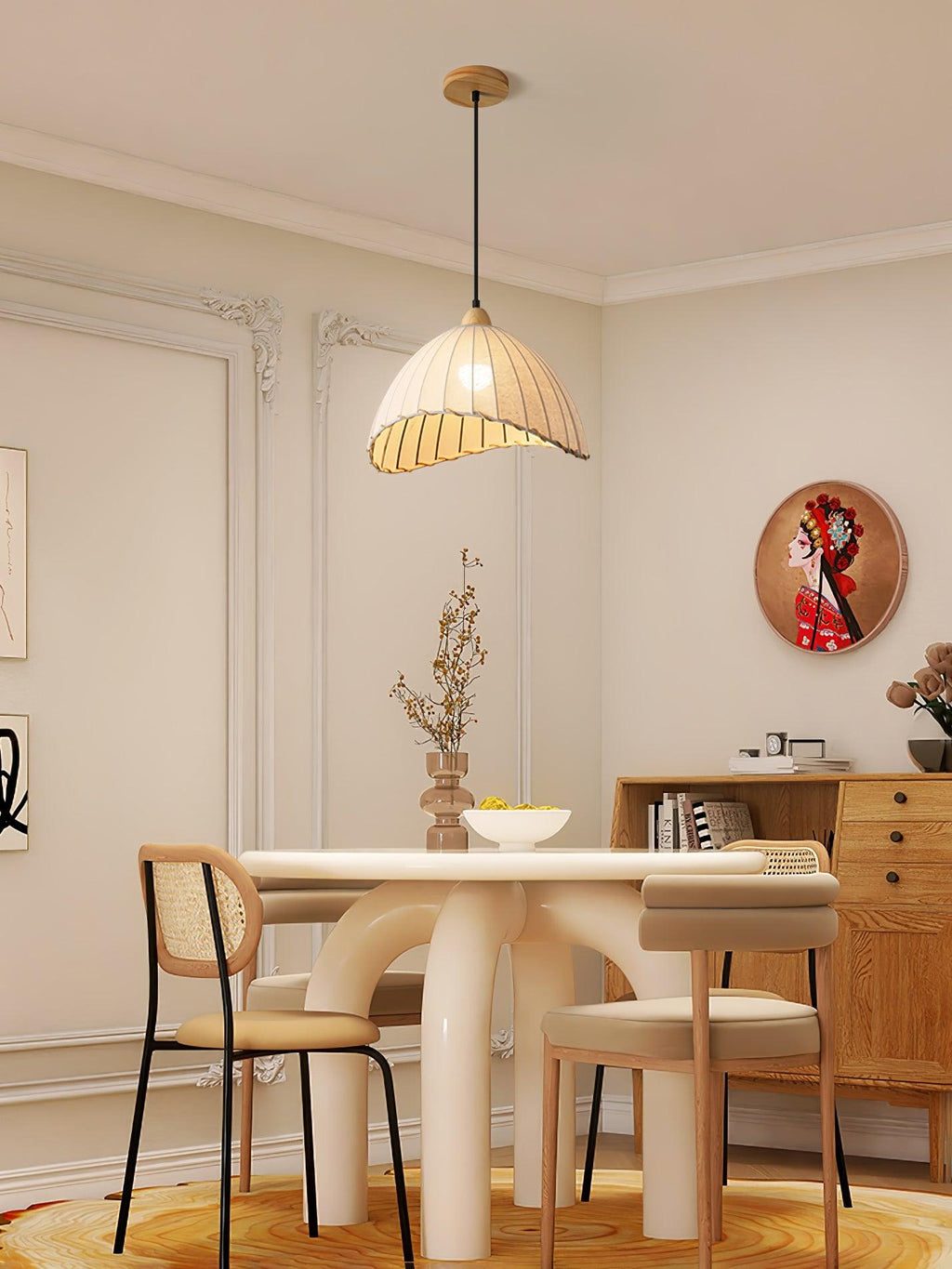 Venina Fabric Pendant Light-Moonnatur