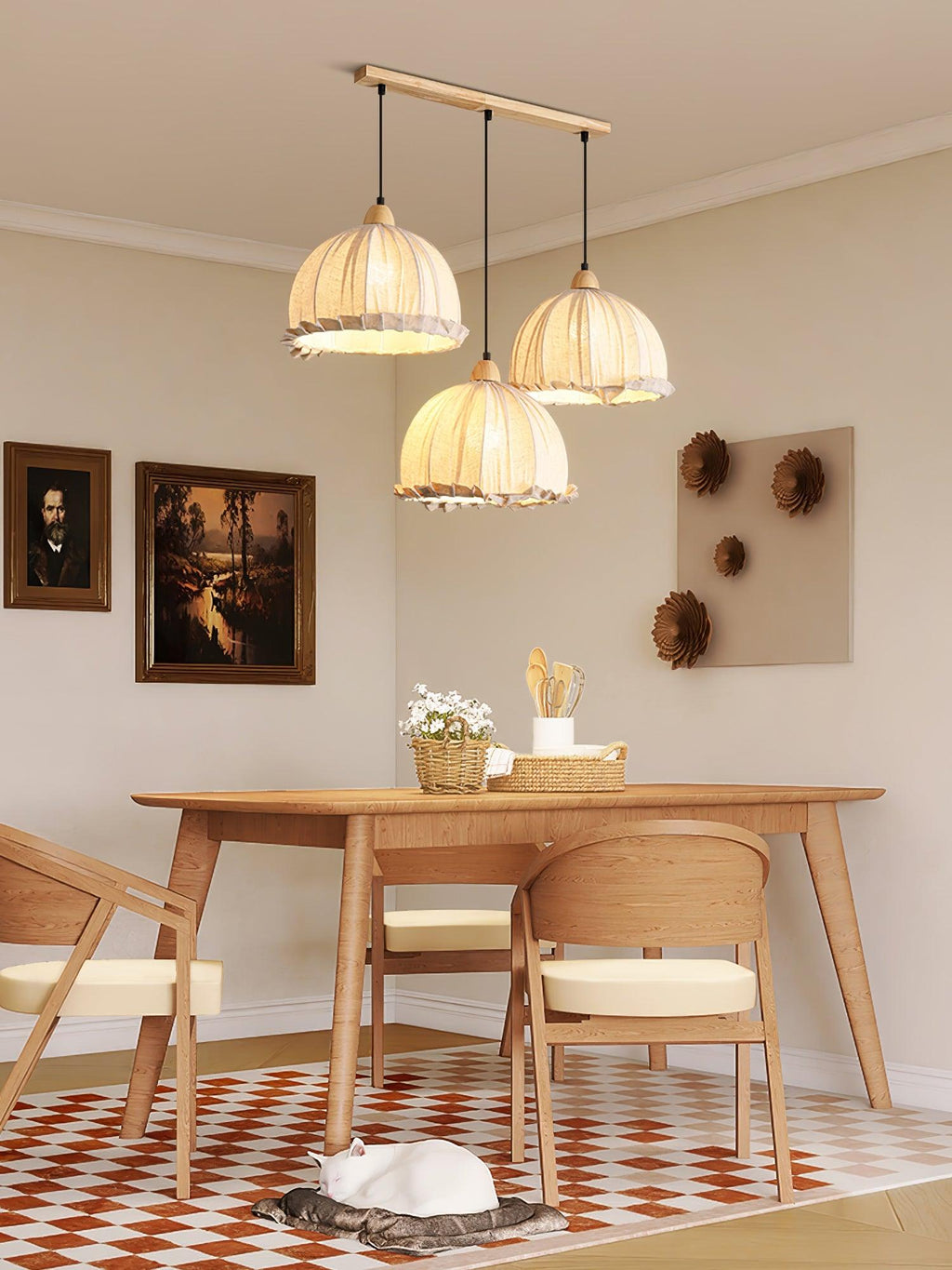Venina Fabric Pendant Light-Moonnatur