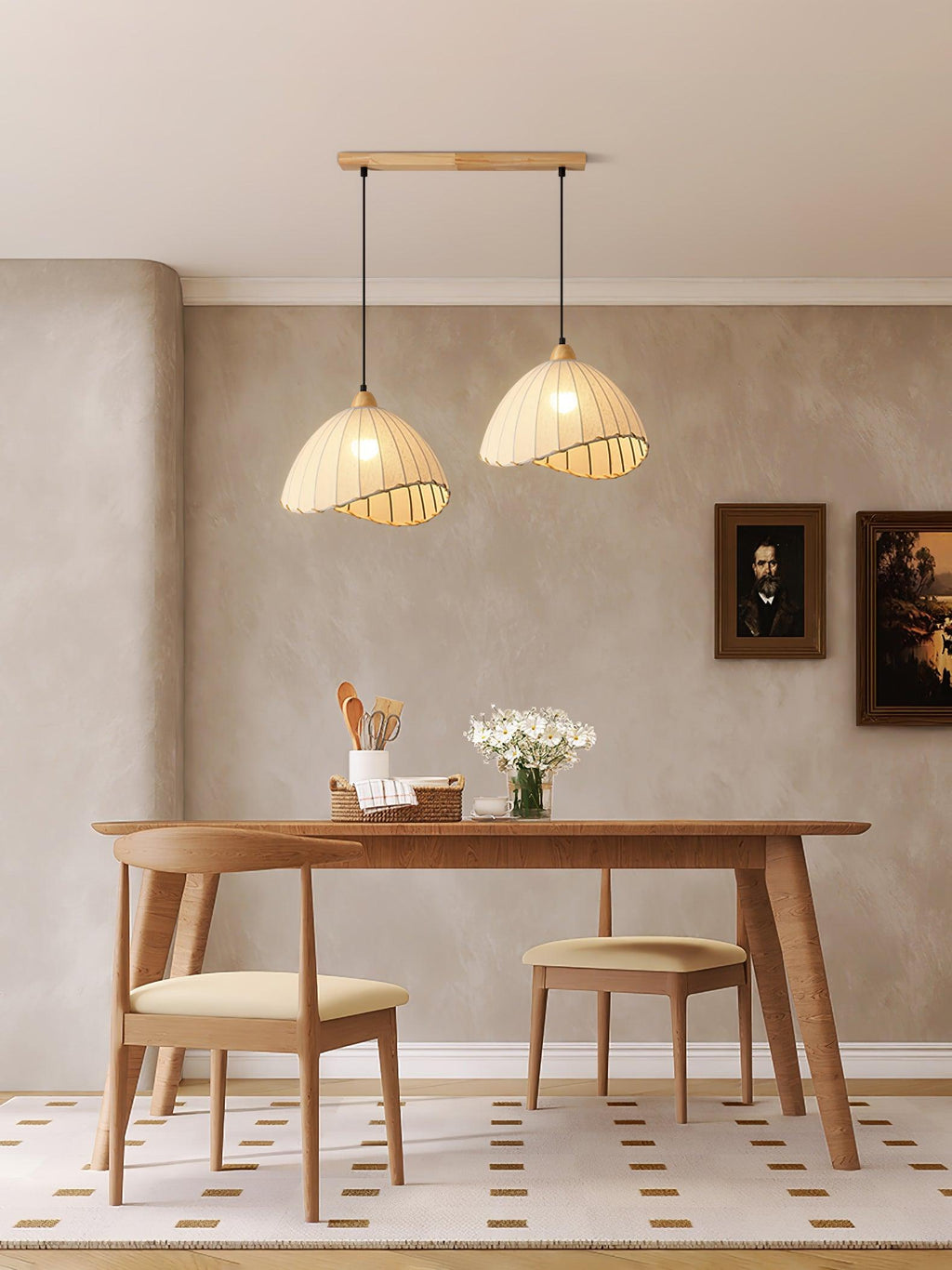 Venina Fabric Pendant Light-Moonnatur
