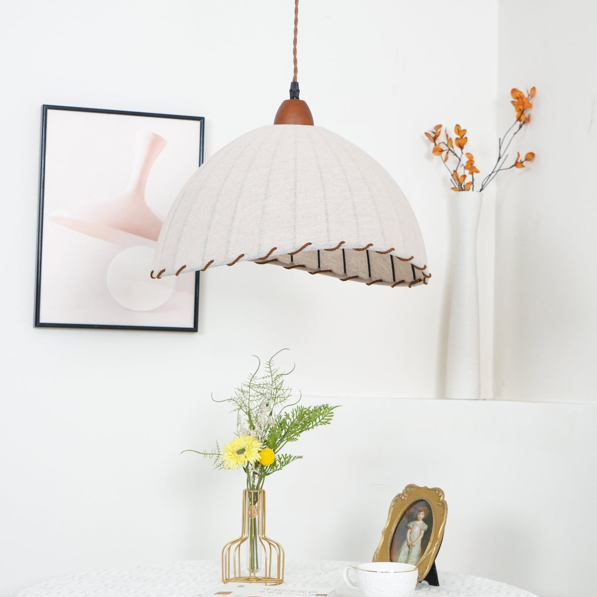Venina Fabric Pendant Light-Moonnatur