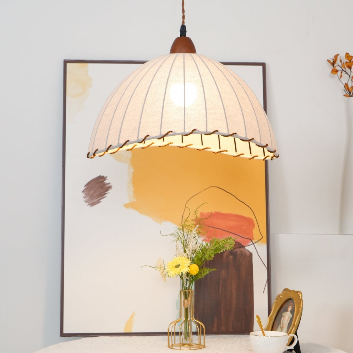 Venina Fabric Pendant Light-Moonnatur