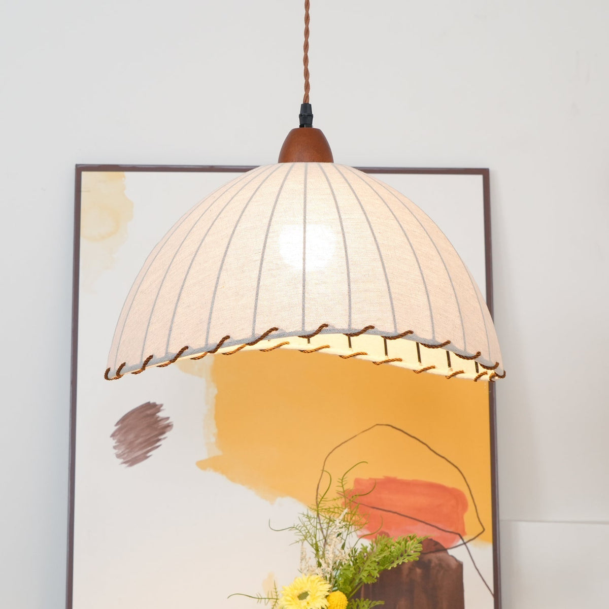 Venina Fabric Pendant Light-Moonnatur