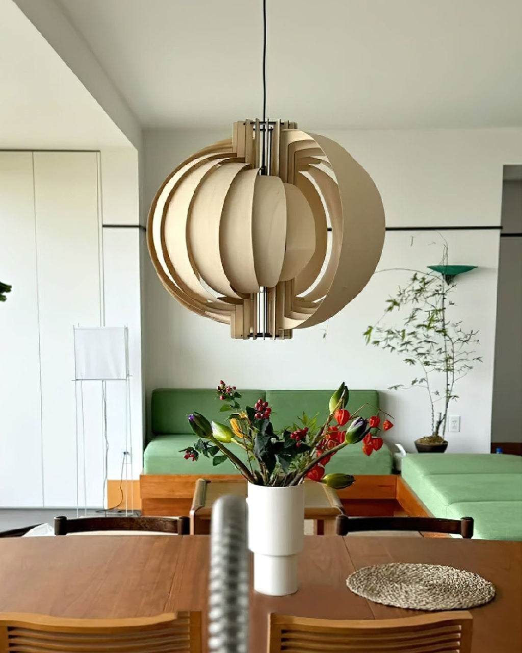 Merlenenna Wood Pendant Light-Moonnatur