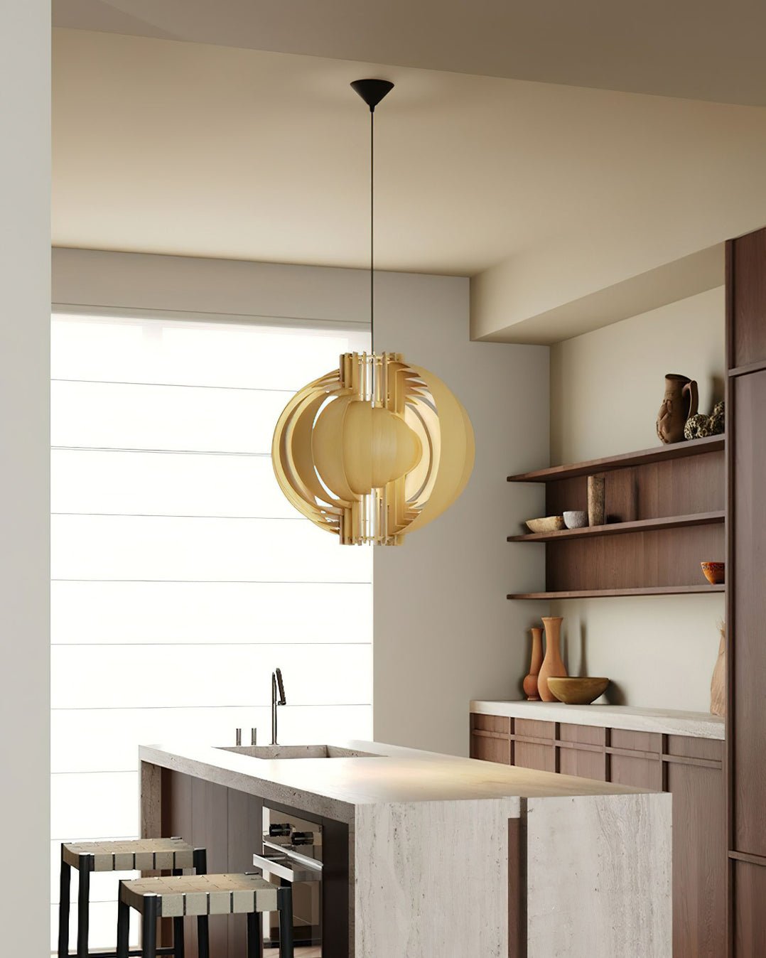 Merlenenna Wood Pendant Light-Moonnatur