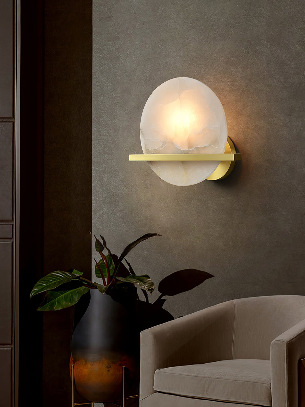 Wilvencove Alabaster Wall Light-Moonnatur