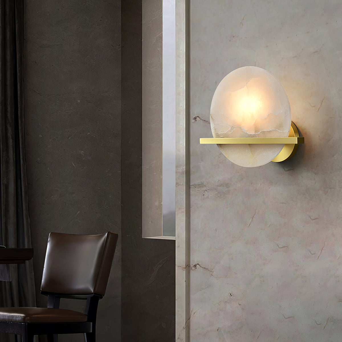 Wilvencove Alabaster Wall Light-Moonnatur