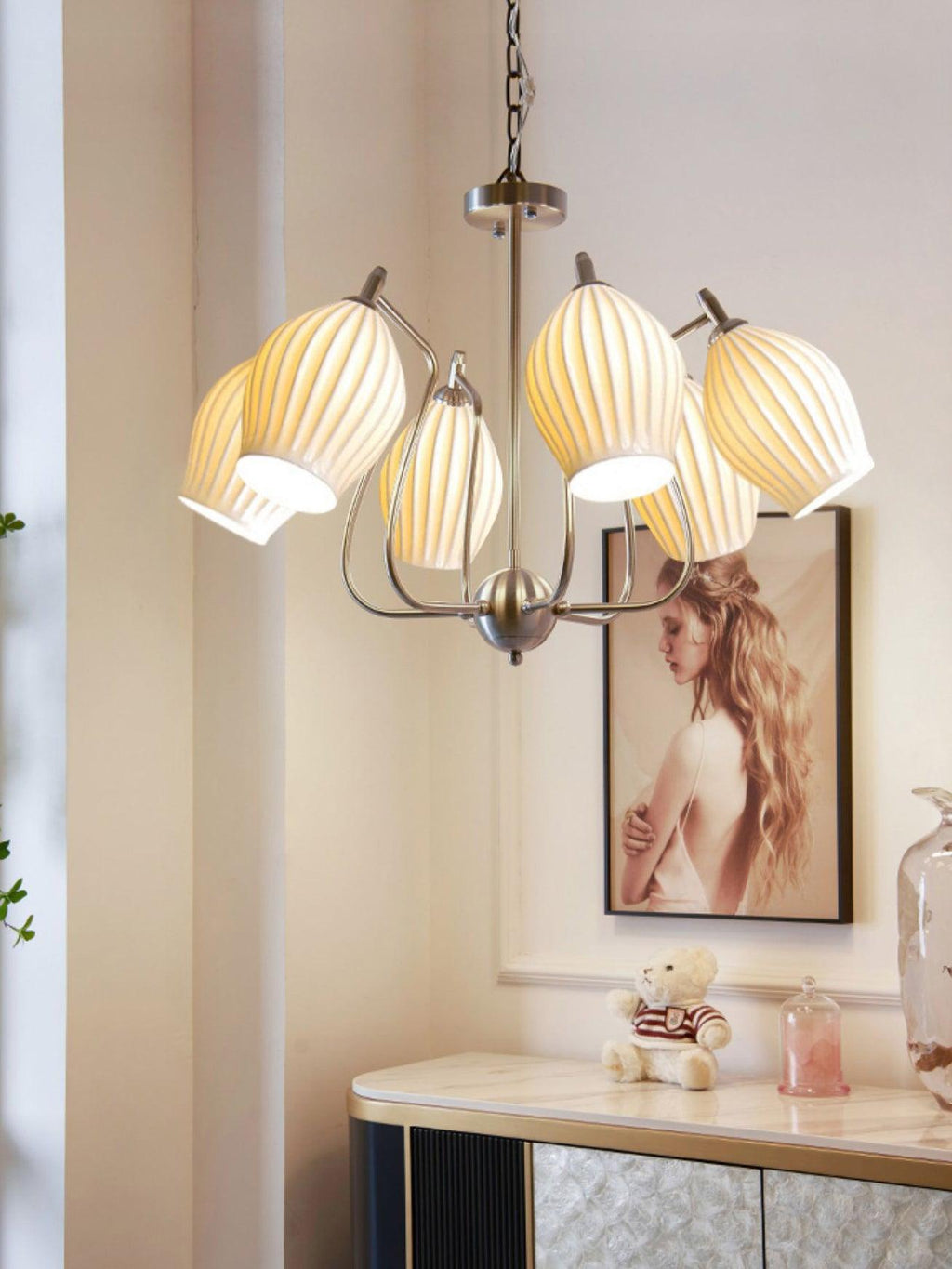 Briamere Ceramic Chandelier-Moonnatur