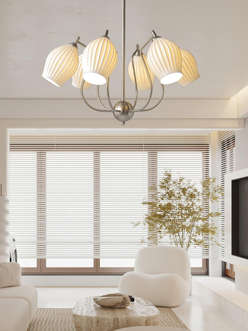 Briamere Ceramic Chandelier-Moonnatur