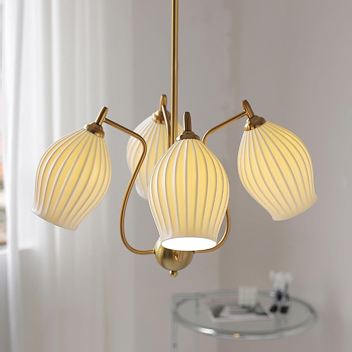 Briamere Ceramic Chandelier-Moonnatur