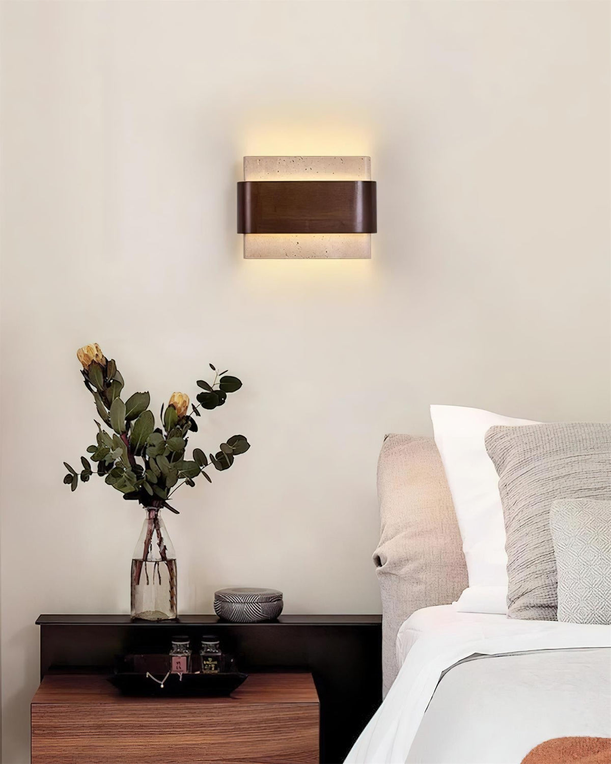 Islenheath Travertine Wall Light-Moonnatur