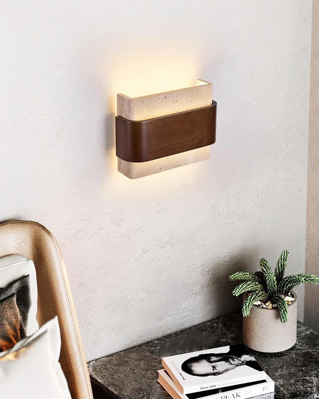Islenheath Travertine Wall Light-Moonnatur