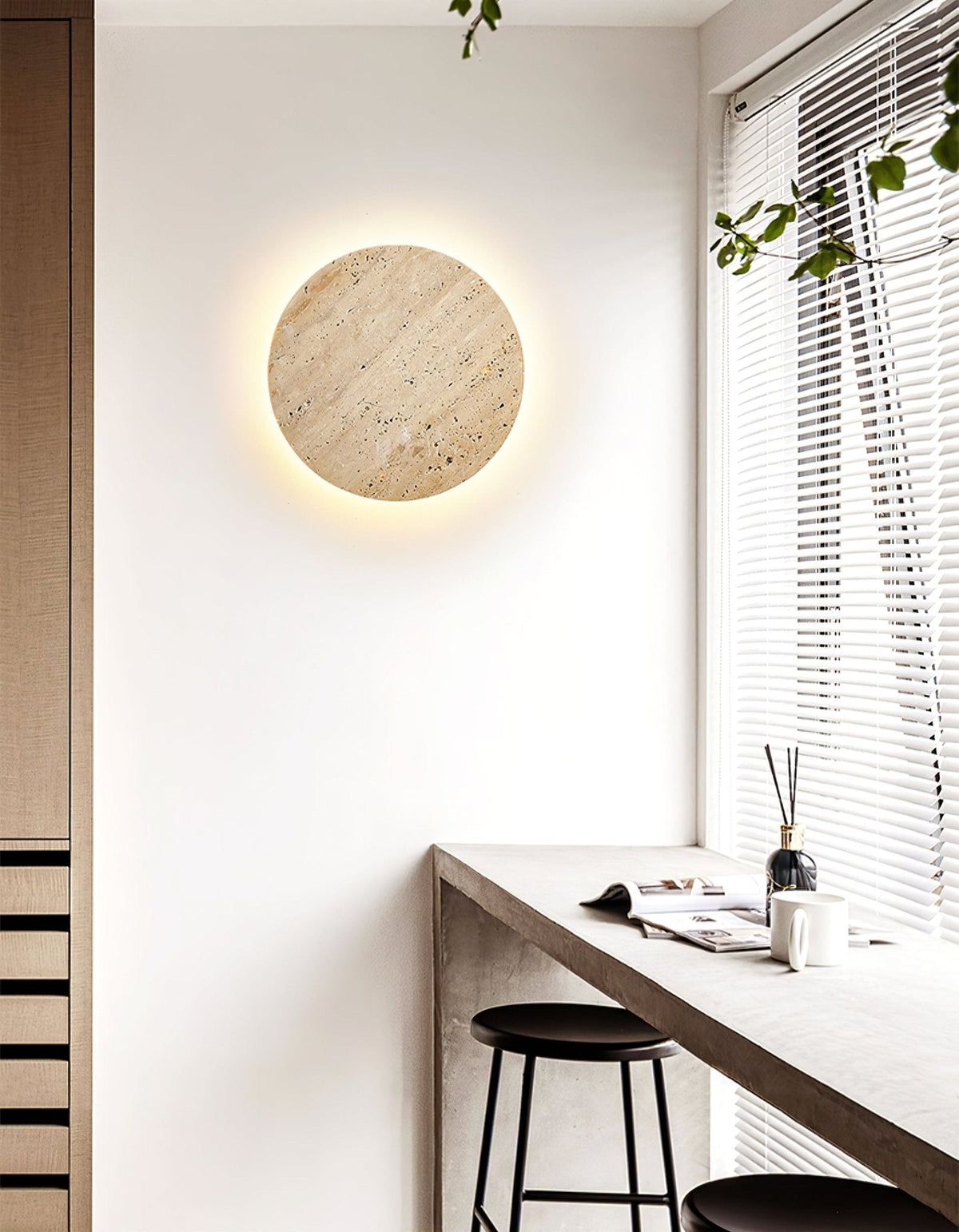 Aberhaven Travertine Wall Light-Moonnatur