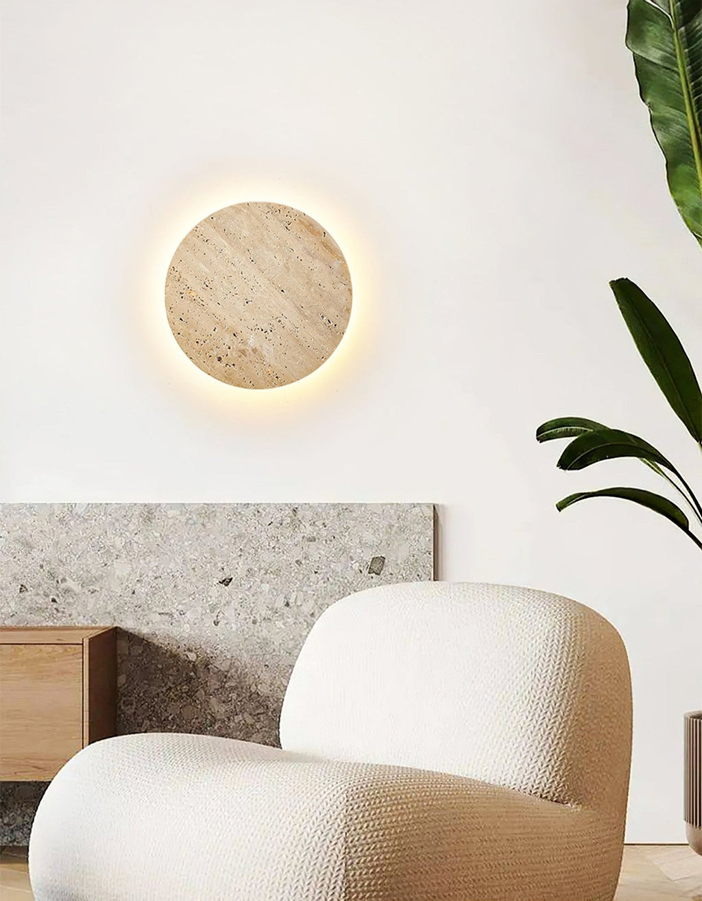 Aberhaven Travertine Wall Light-Moonnatur