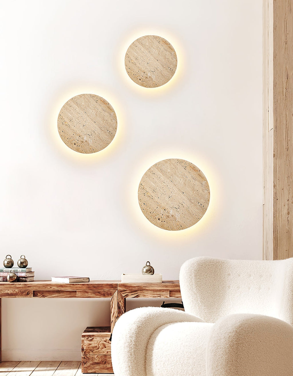 Aberhaven Travertine Wall Light-Moonnatur