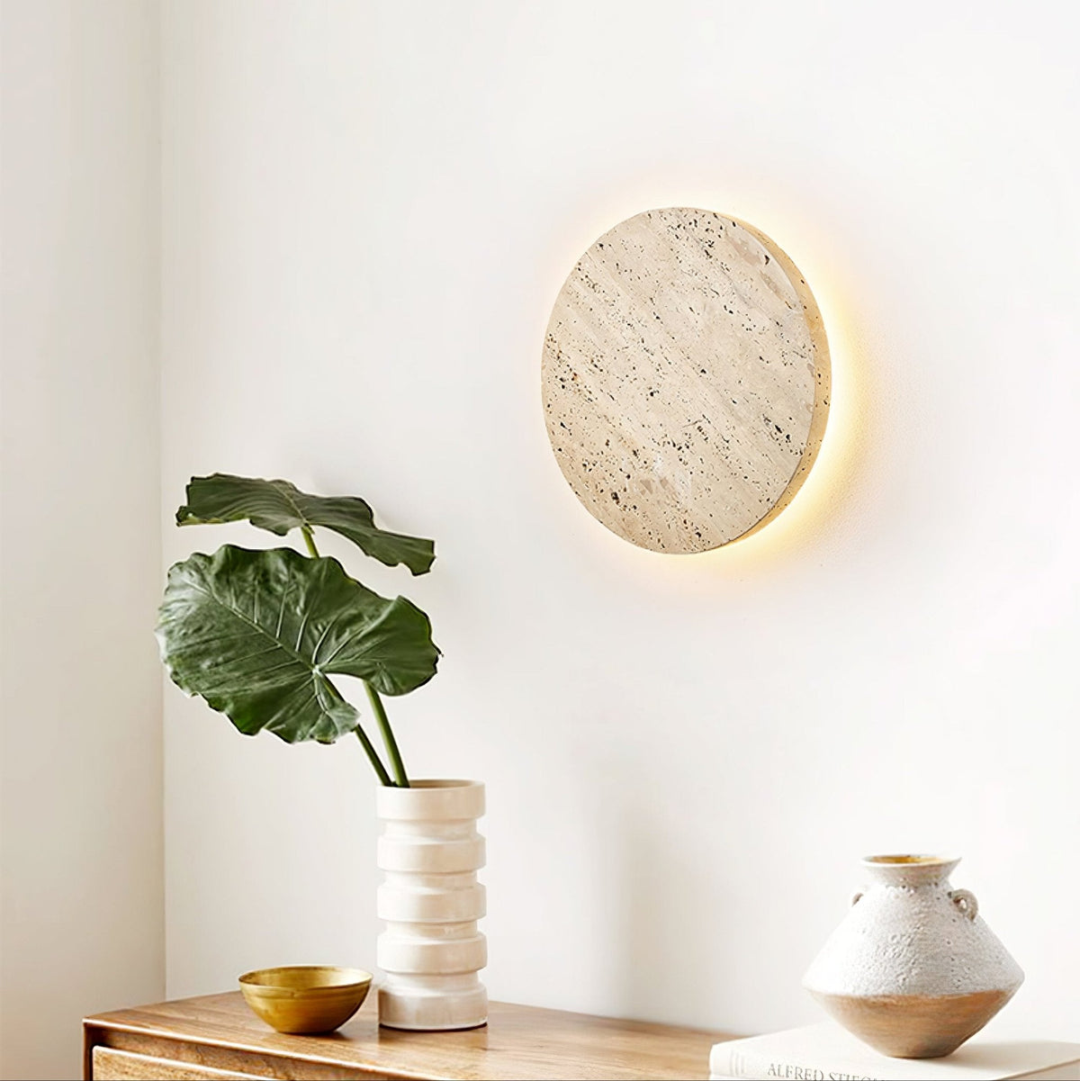 Aberhaven Travertine Wall Light-Moonnatur