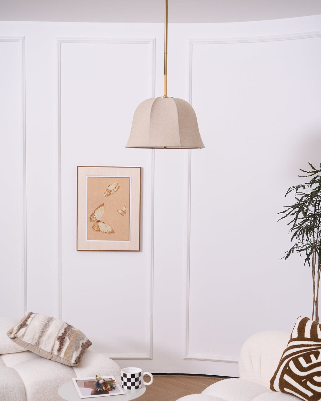 Alwyniel Linen Pendant Light-Moonnatur