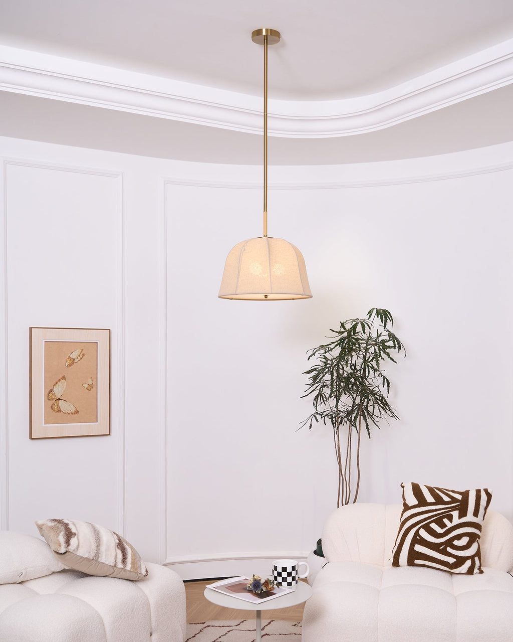 Alwyniel Linen Pendant Light-Moonnatur