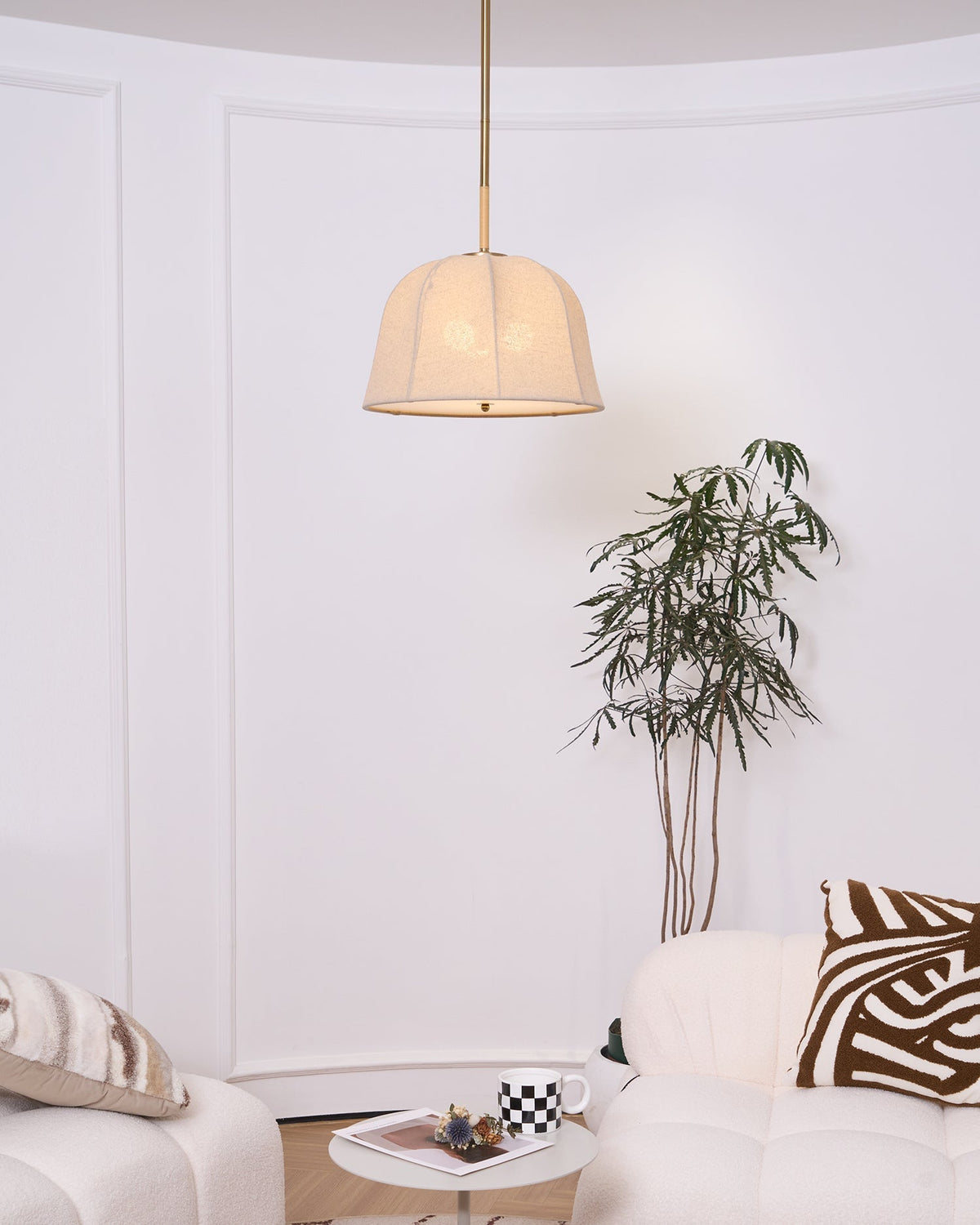 Alwyniel Linen Pendant Light-Moonnatur