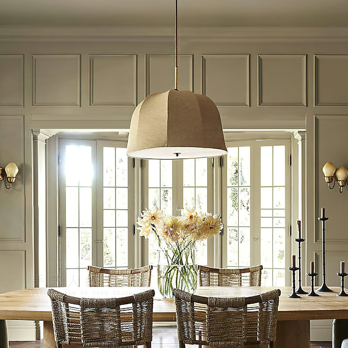 Corenhaven Linen Pendant Light-Moonnatur