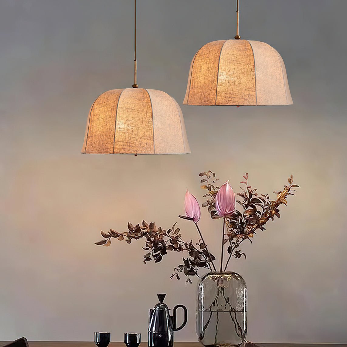 Corenhaven Linen Pendant Light-Moonnatur