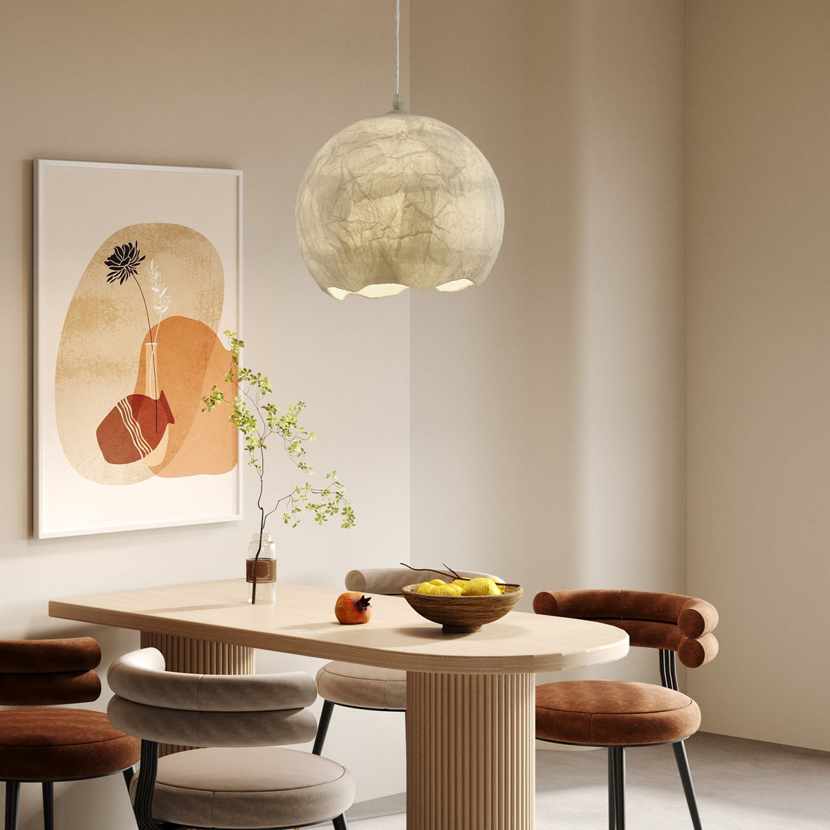 Floriel Silk Pendant Light-Moonnatur
