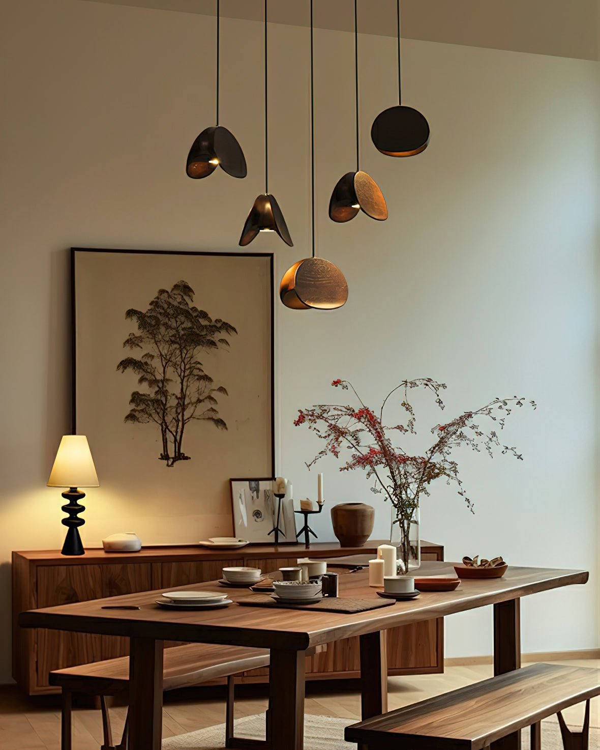 Hadrenina Wood Pendant Light-Moonnatur