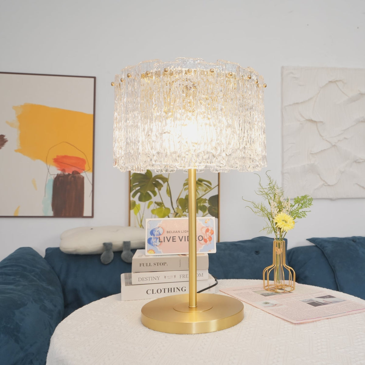 Nardenrose Glass Table Lamp-Moonnatur