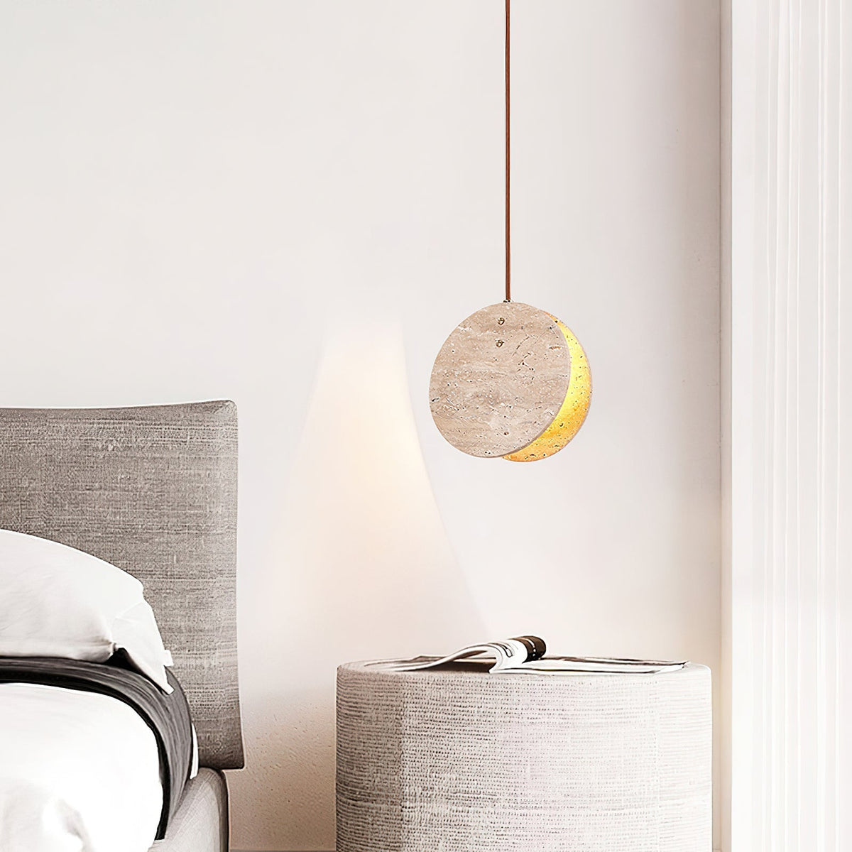 Abermoss Travertine Pendant Light-Moonnatur