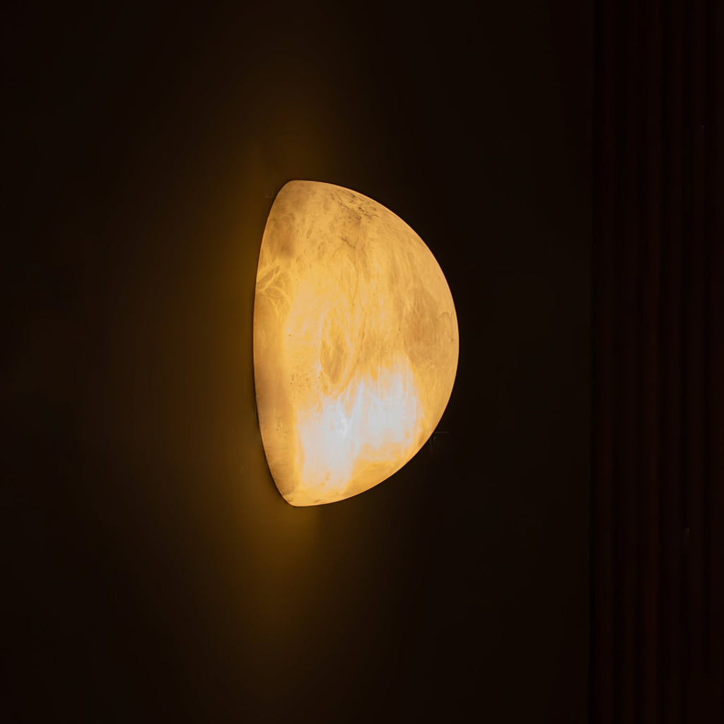 Erlenlynne Alabaster Wall Light-Moonnatur