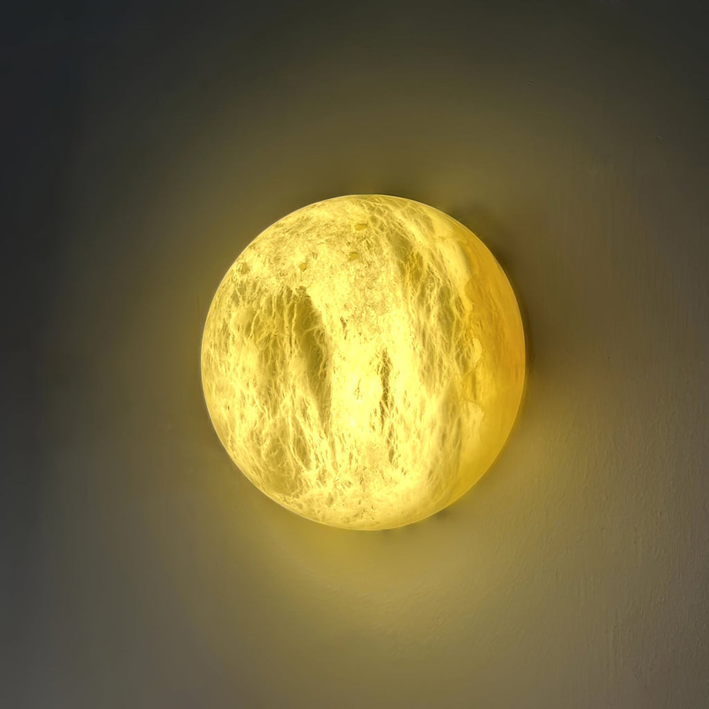Erlenlynne Alabaster Wall Light-Moonnatur