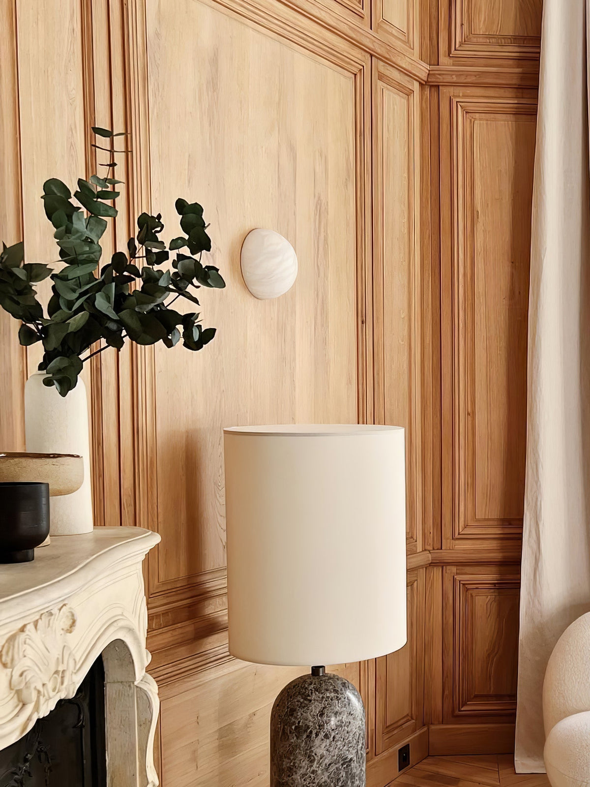 Erlenlynne Alabaster Wall Light-Moonnatur
