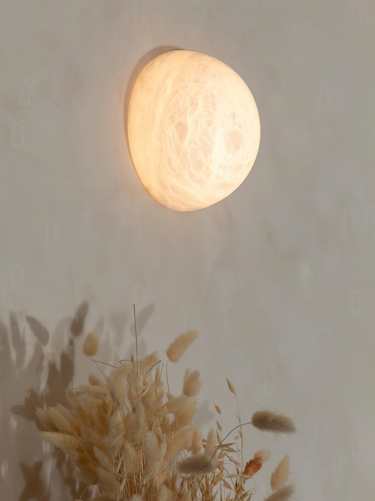 Erlenlynne Alabaster Wall Light-Moonnatur