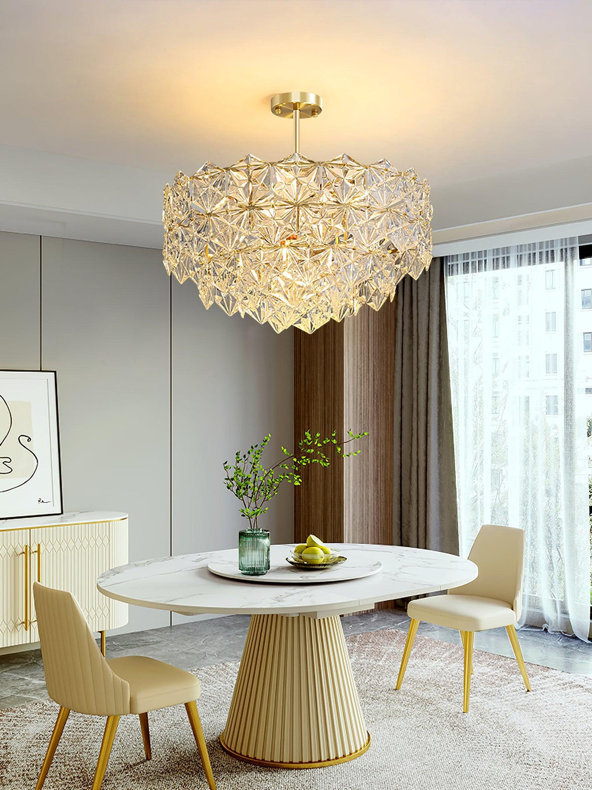 Cedrella Glass Chandelier-Moonnatur