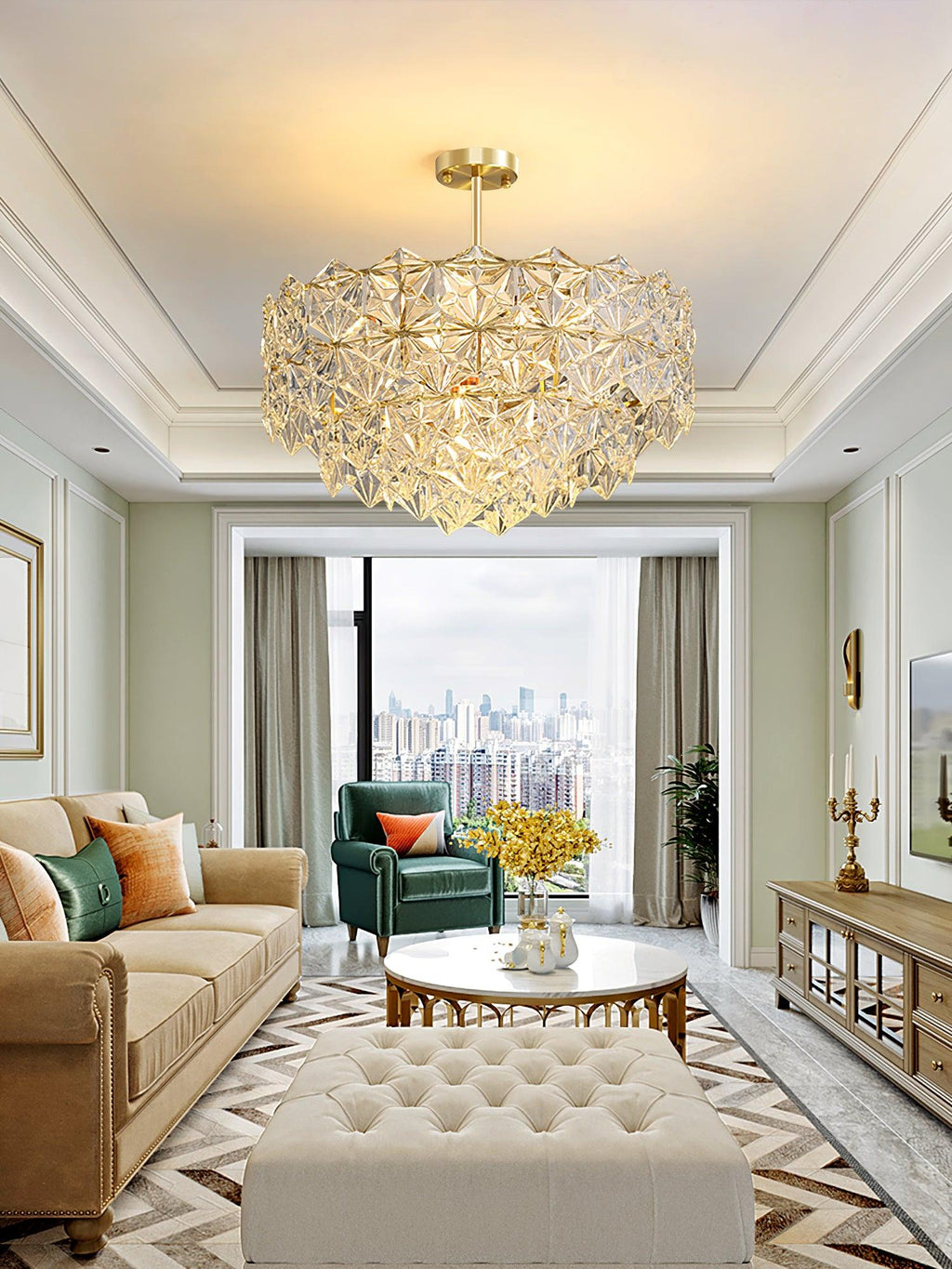Cedrella Glass Chandelier-Moonnatur