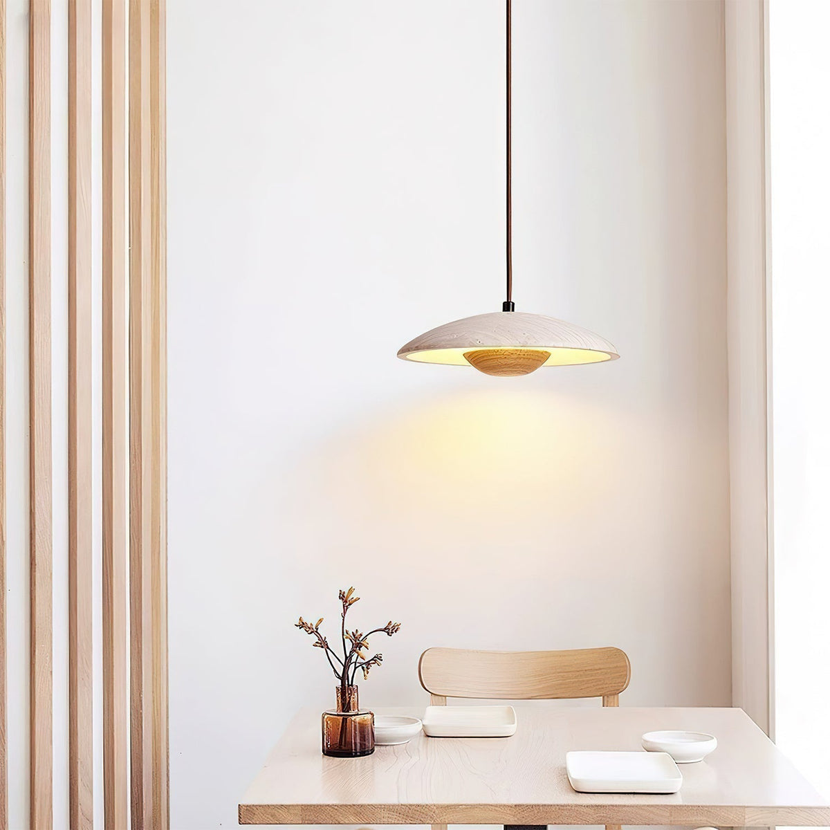 Quenelorie Travertine Pendant Light-Moonnatur