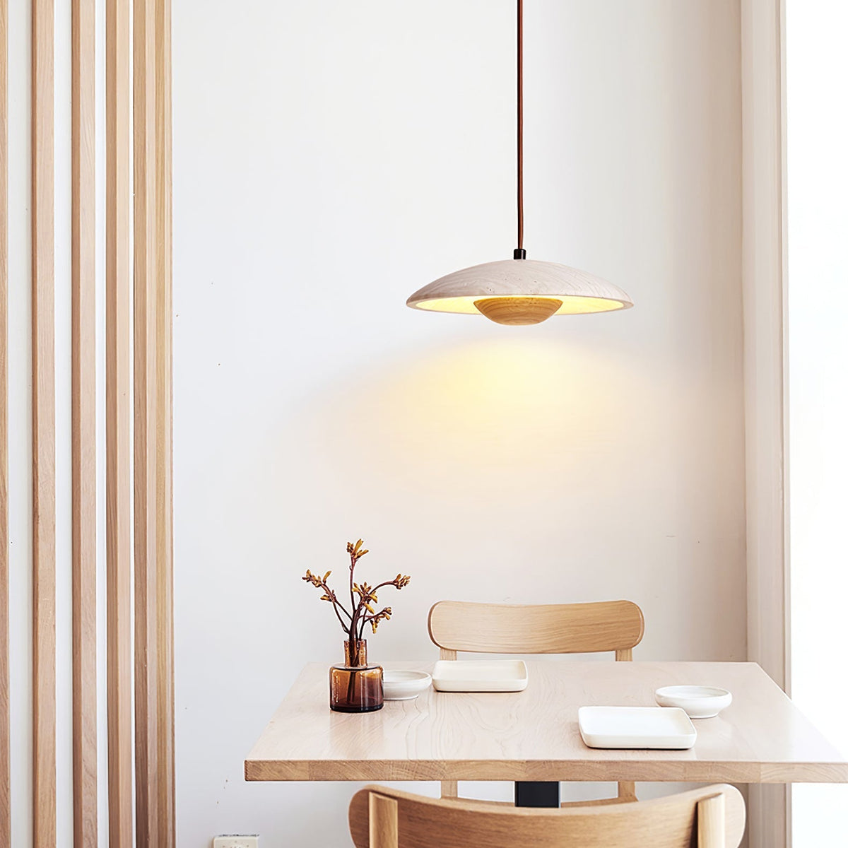 Quenelorie Travertine Pendant Light-Moonnatur