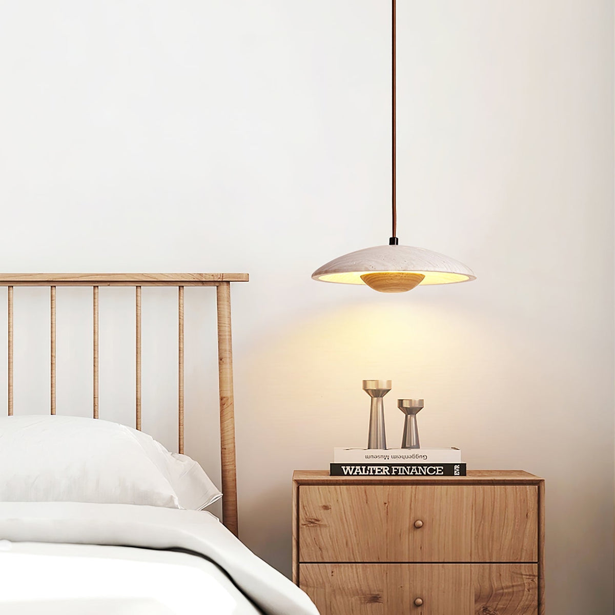 Quenelorie Travertine Pendant Light-Moonnatur