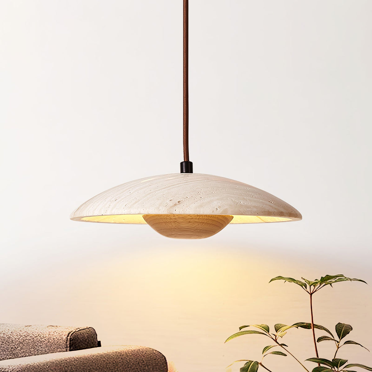 Quenelorie Travertine Pendant Light-Moonnatur