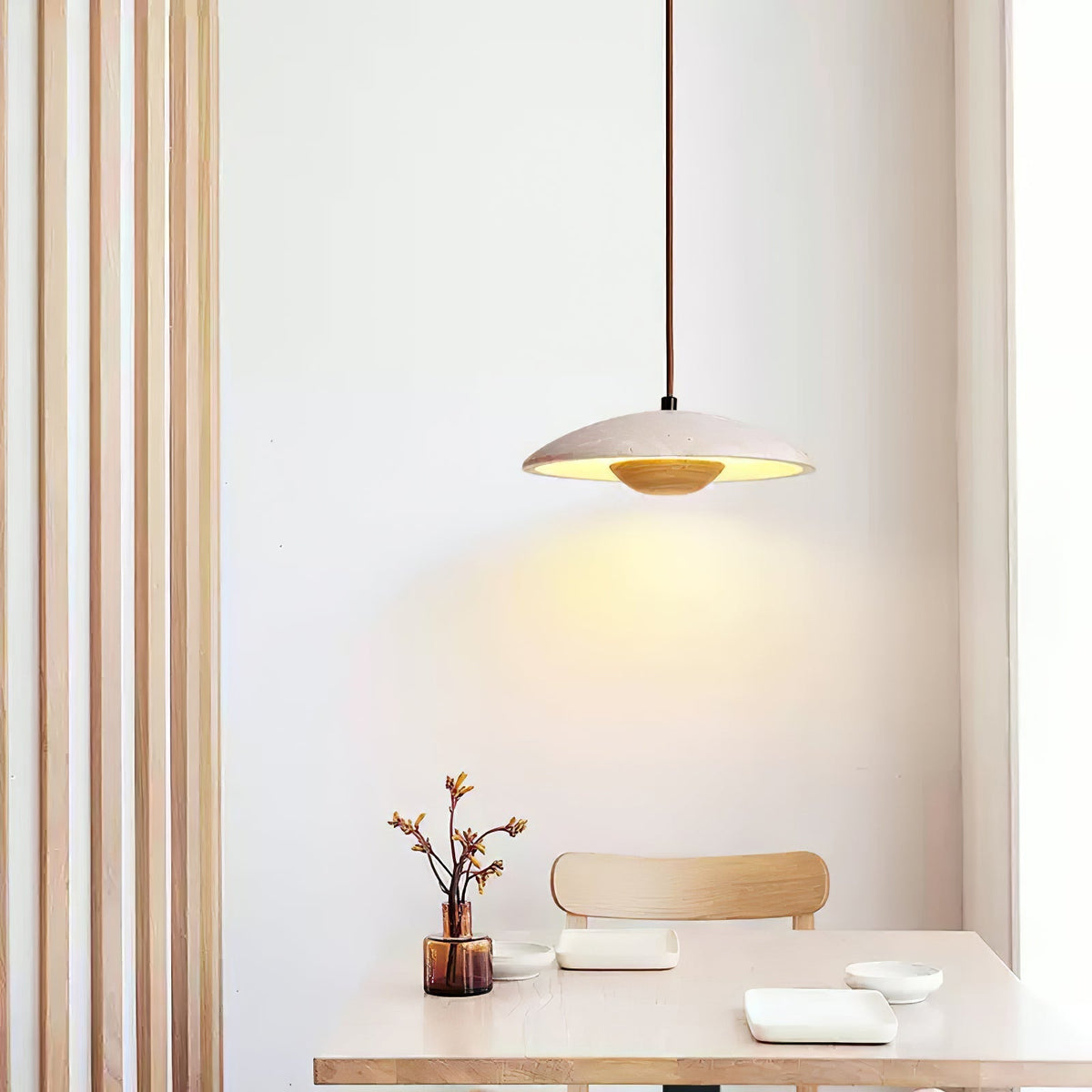 Quenelorie Travertine Pendant Light-Moonnatur