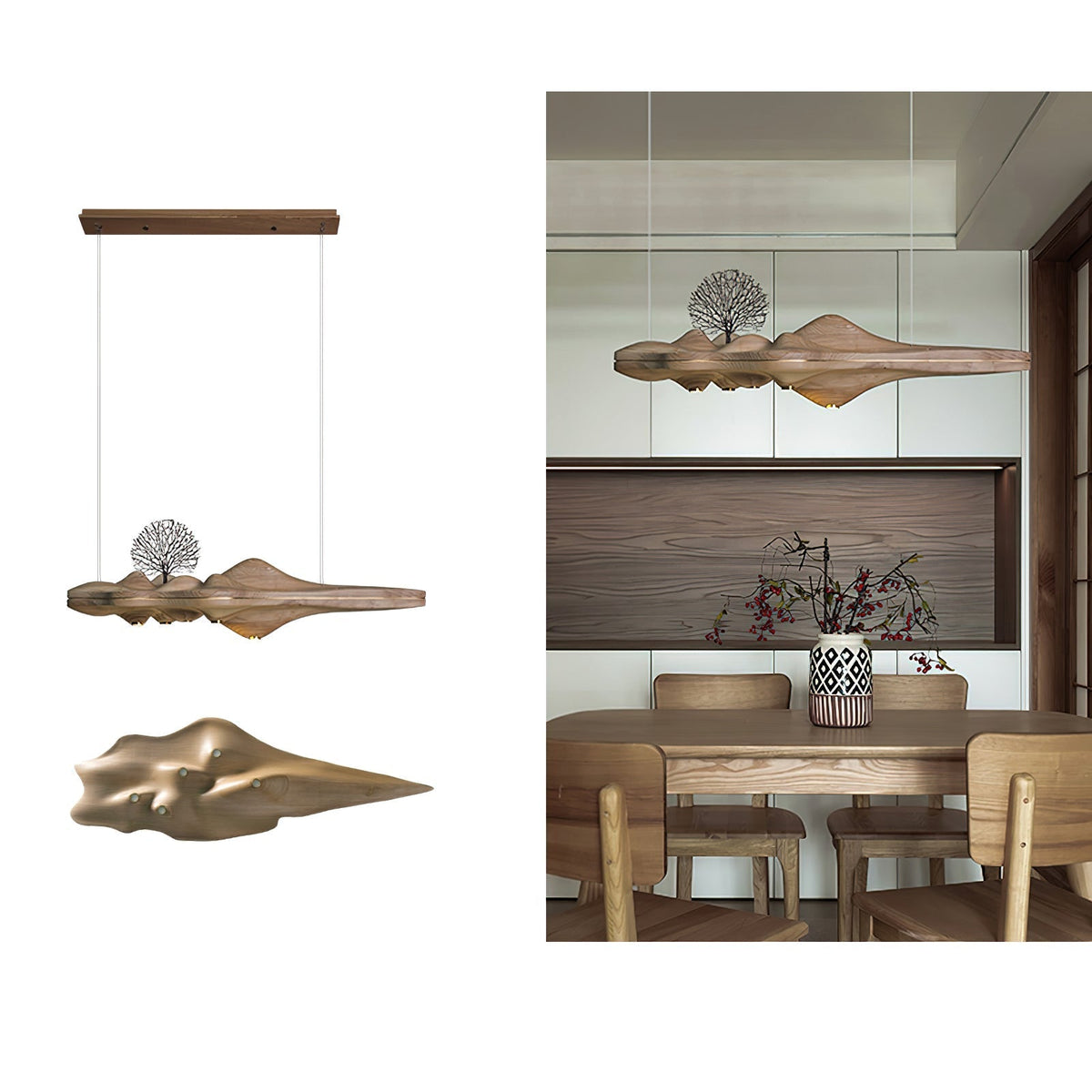 Levenera Wood Pendant Light-Moonnatur