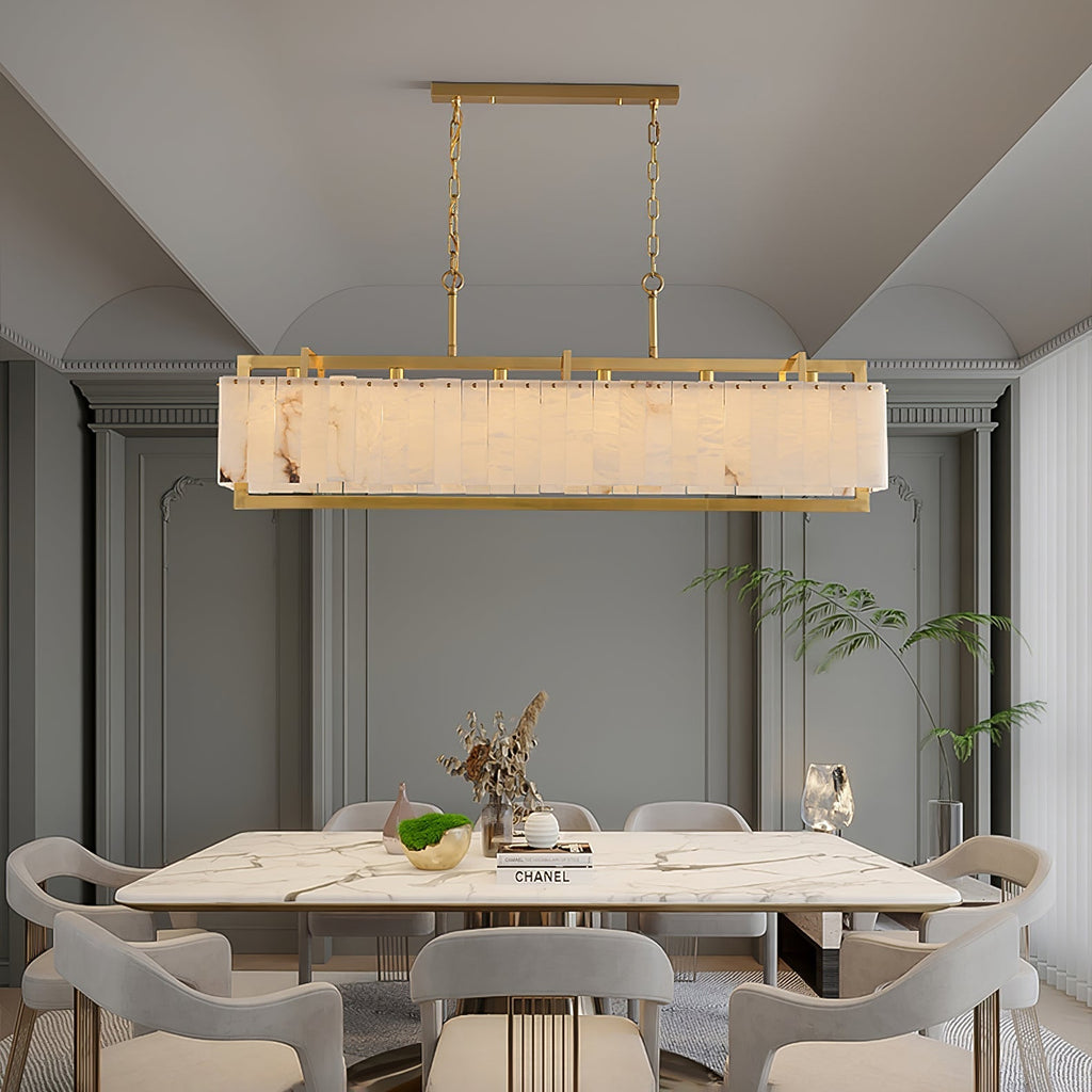 Kilvenholm Alabaster Chandelier-Moonnatur