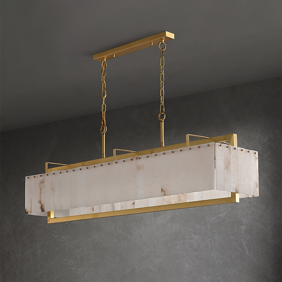 Kilvenholm Alabaster Chandelier-Moonnatur