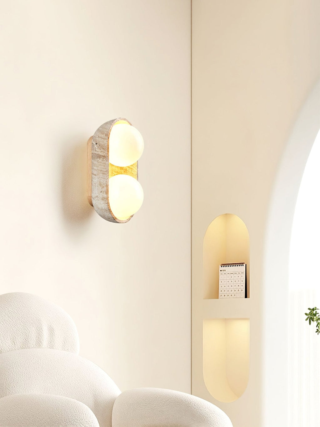 Penrelina Travertine Wall Light-Moonnatur