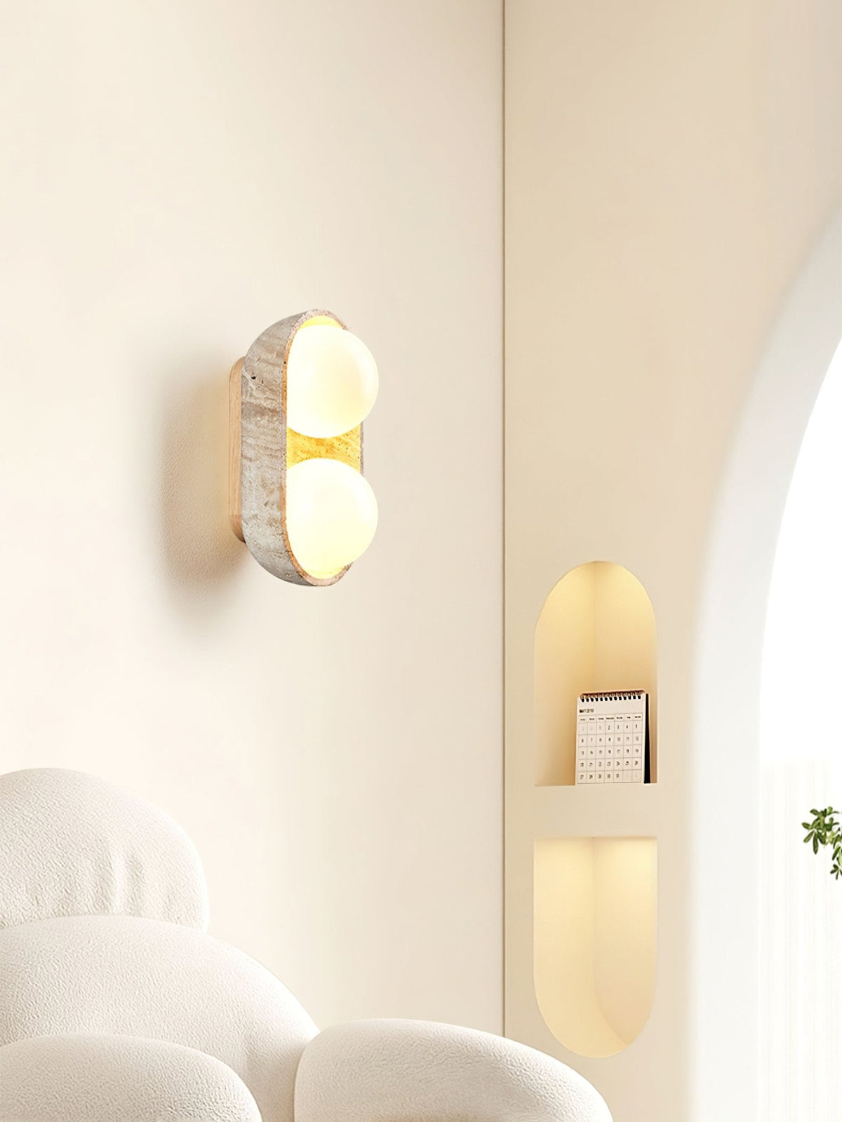 Penrelina Travertine Wall Light-Moonnatur