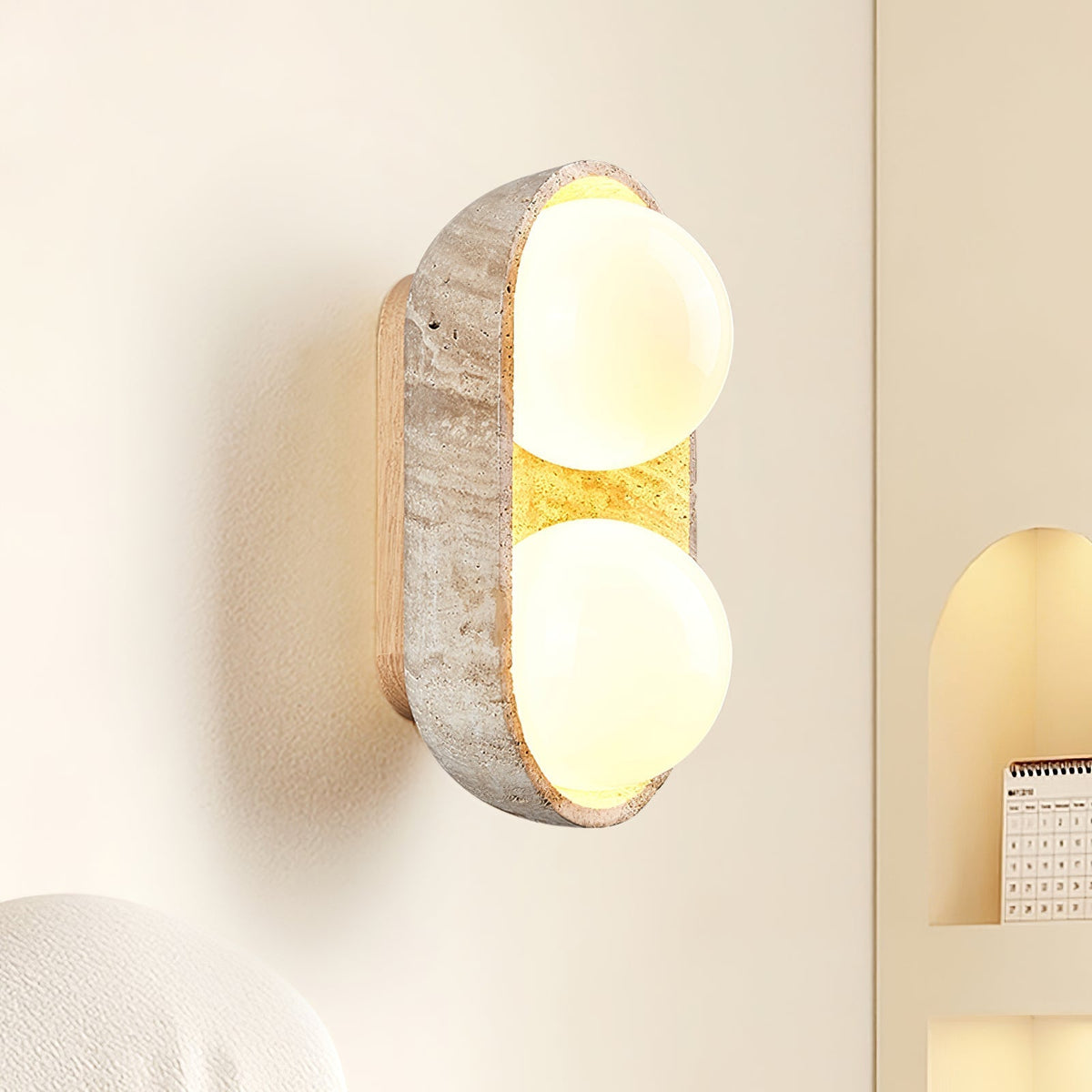 Penrelina Travertine Wall Light-Moonnatur
