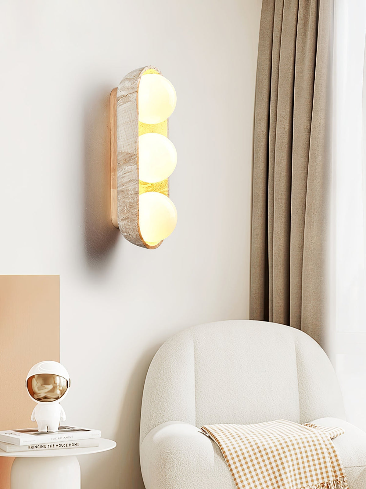 Penrelina Travertine Wall Light-Moonnatur