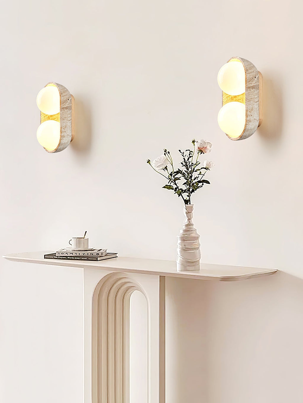 Penrelina Travertine Wall Light-Moonnatur