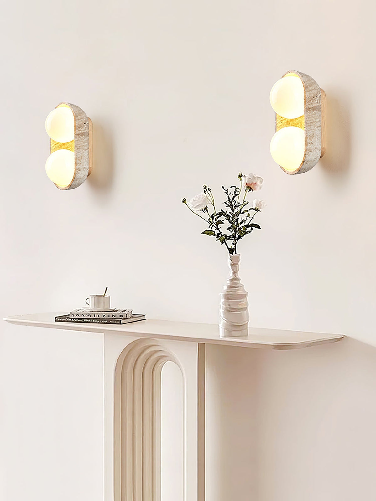 Penrelina Travertine Wall Light-Moonnatur