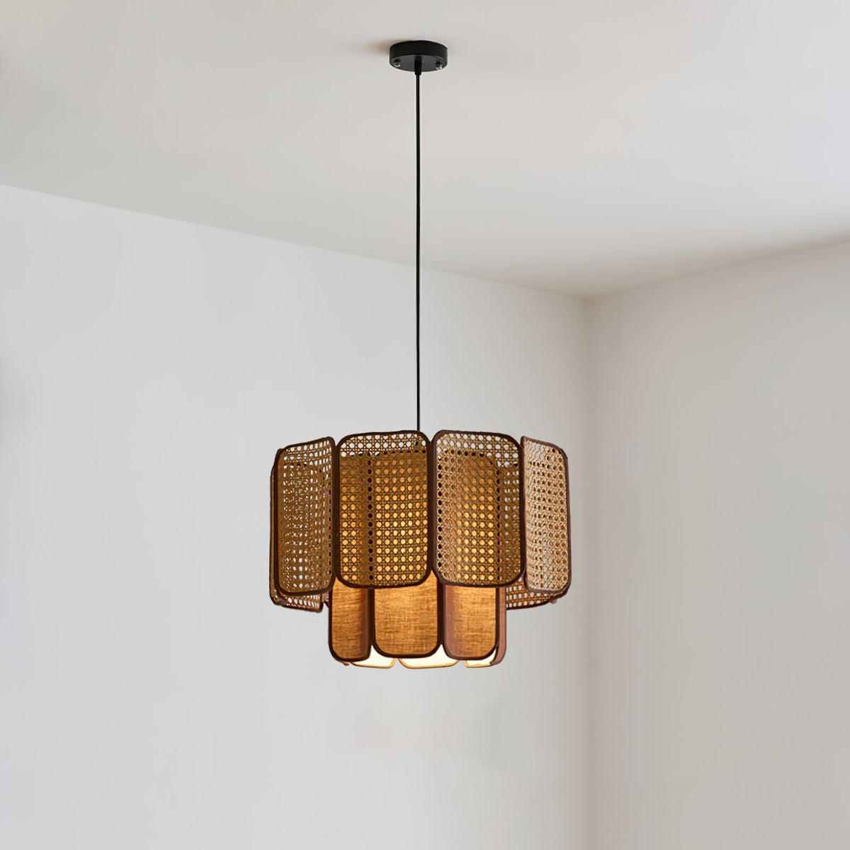 Oveleth Rattan Pendant Light-Moonnatur