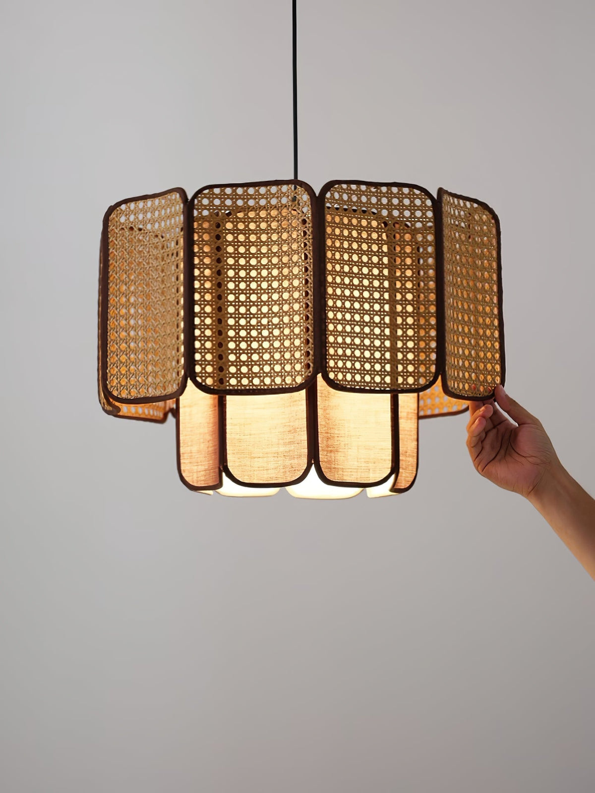 Oveleth Rattan Pendant Light-Moonnatur